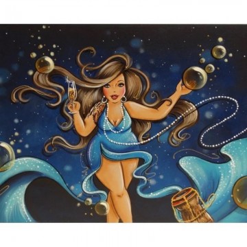 Dikke dames champagne